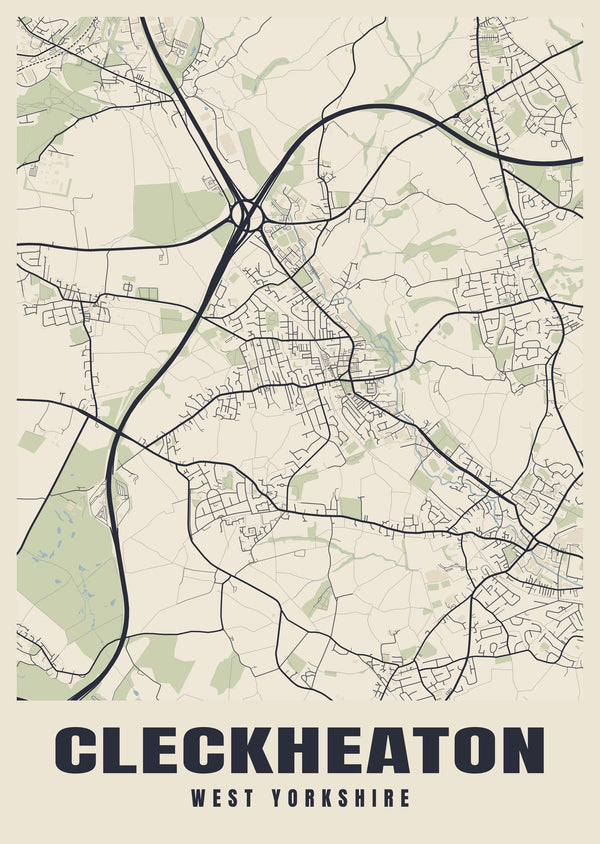 Cleckheaton Street Map Poster