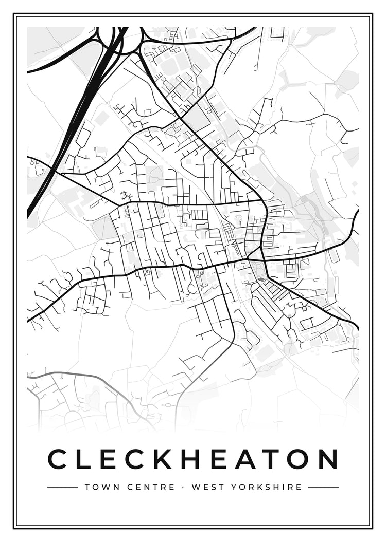 Cleckheaton Town Centre Street Map Poster
