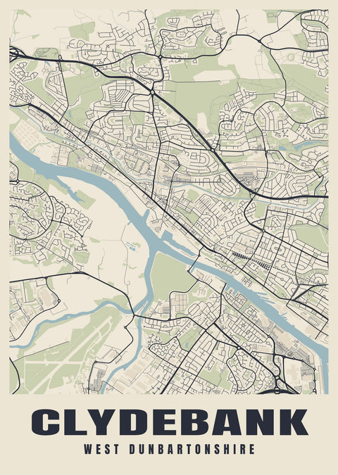 Clydebank Street Map Poster