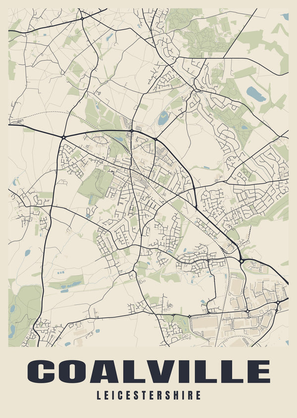 Coalville Street Map Poster