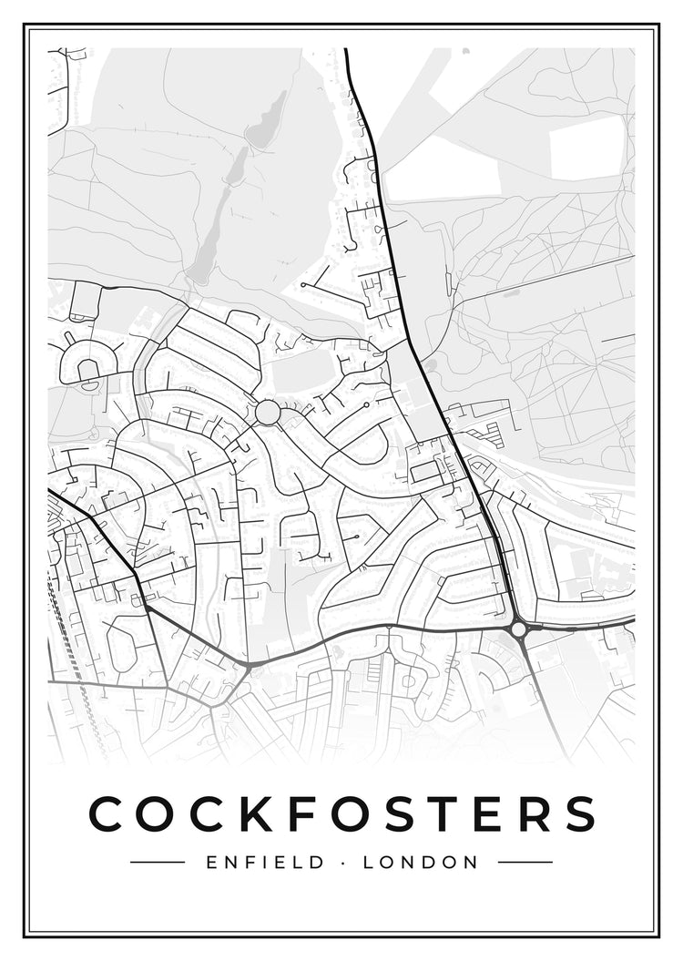 Cockfosters Street Map Poster
