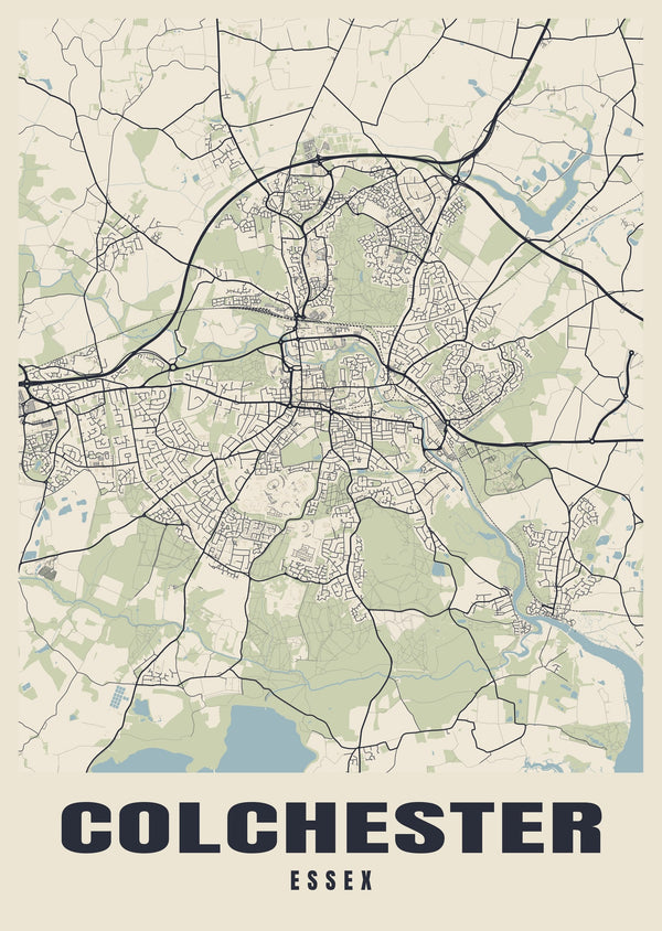 Colchester Street Map Poster