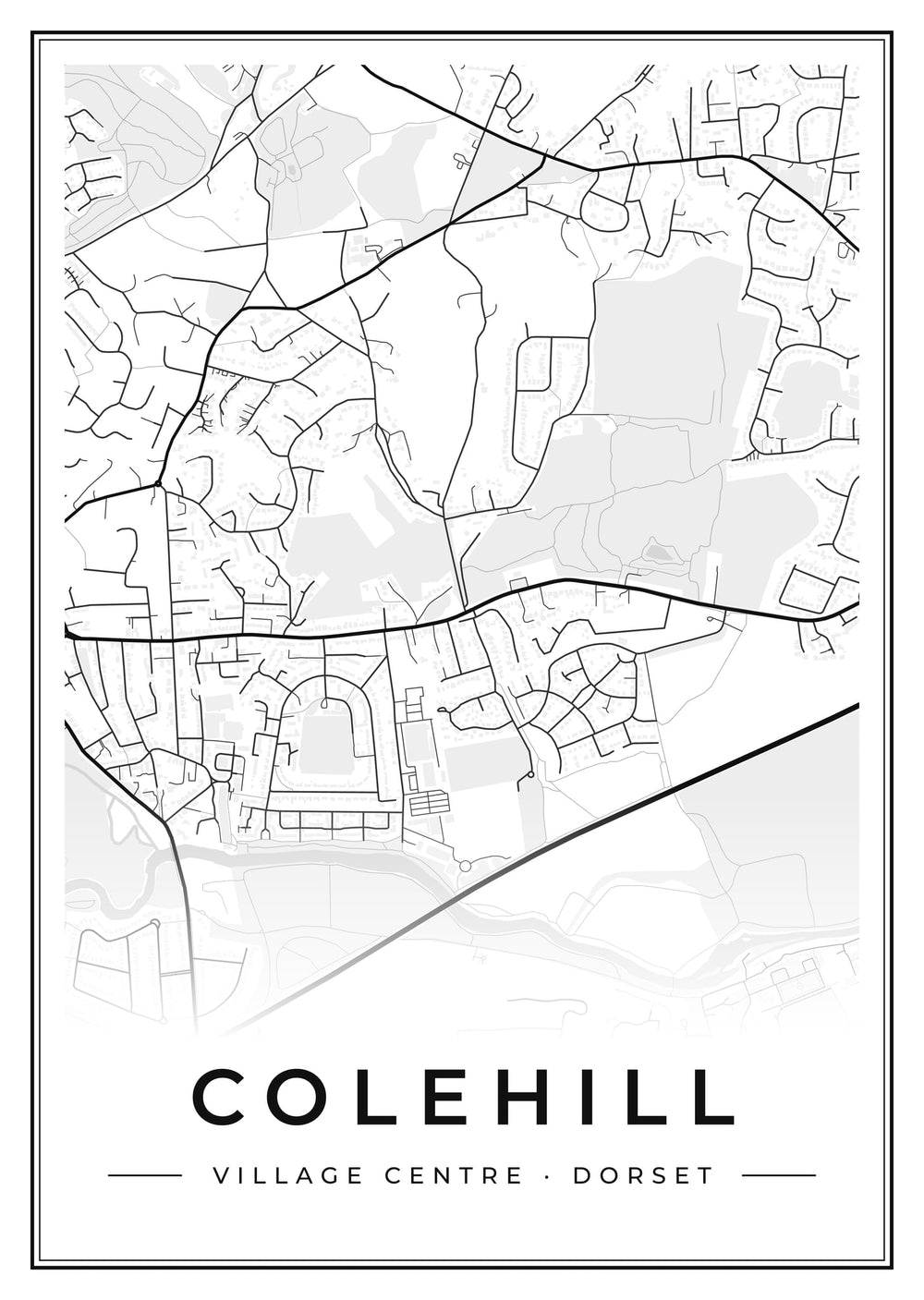 Colehill Village Centre Street Map Poster