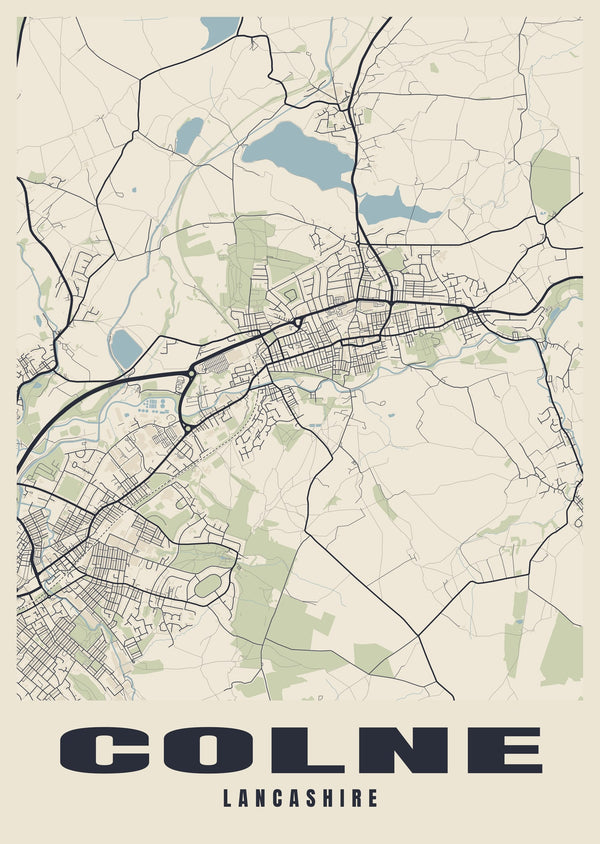 Colne Street Map Poster