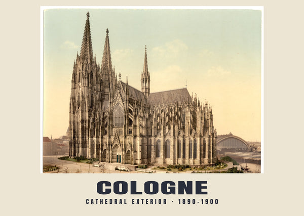 Cathedral Exterior, Cologne — 1890–1900 · Vintage photochrom print