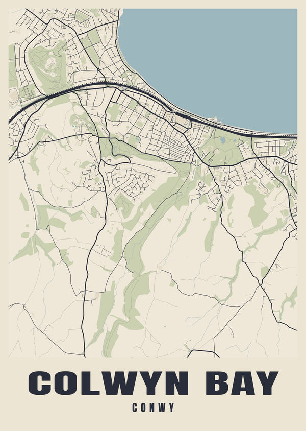 Colwyn Bay Street Map Poster