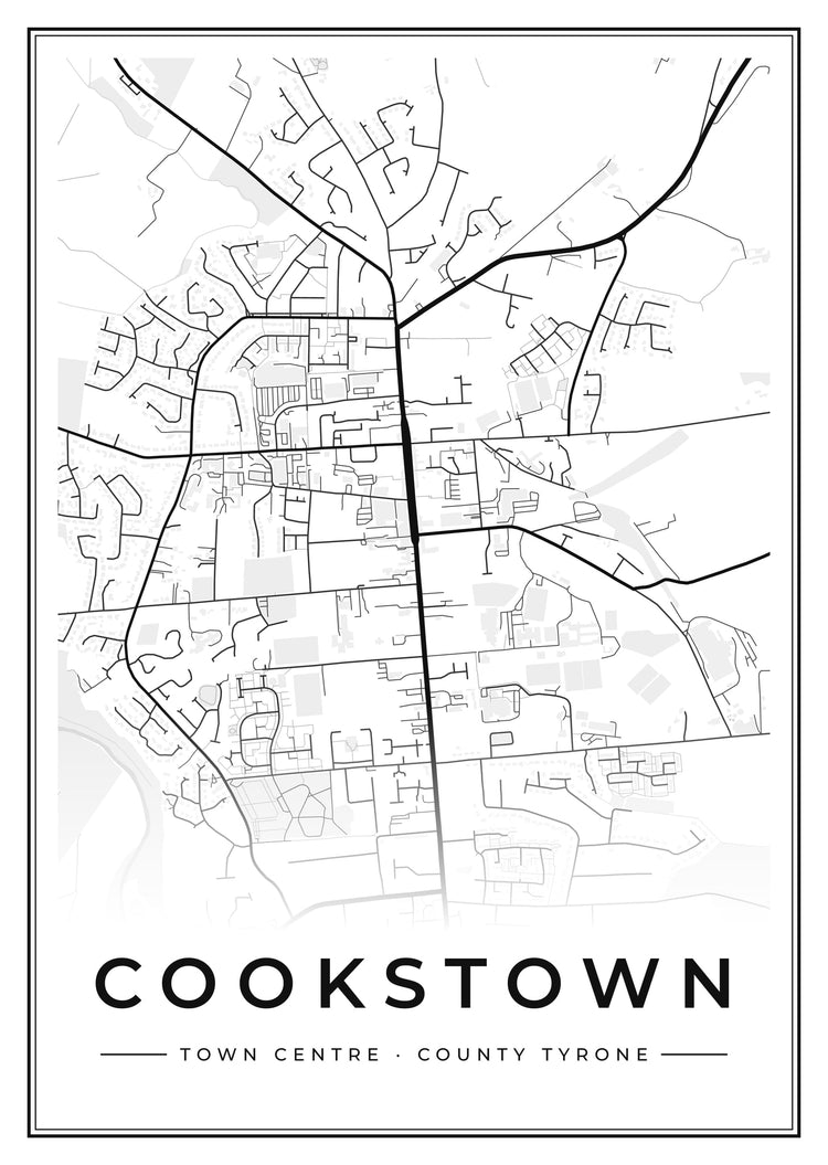 Cookstown Town Centre Street Map Poster