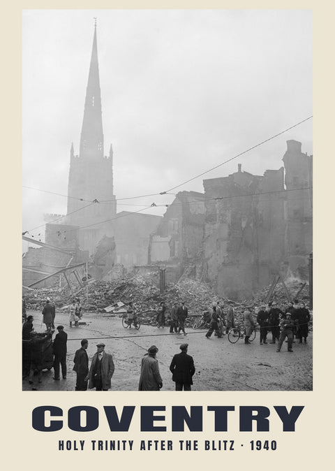 Holy Trinity after the Blitz, Coventry — 1940