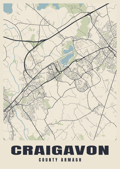 Craigavon Street Map Poster