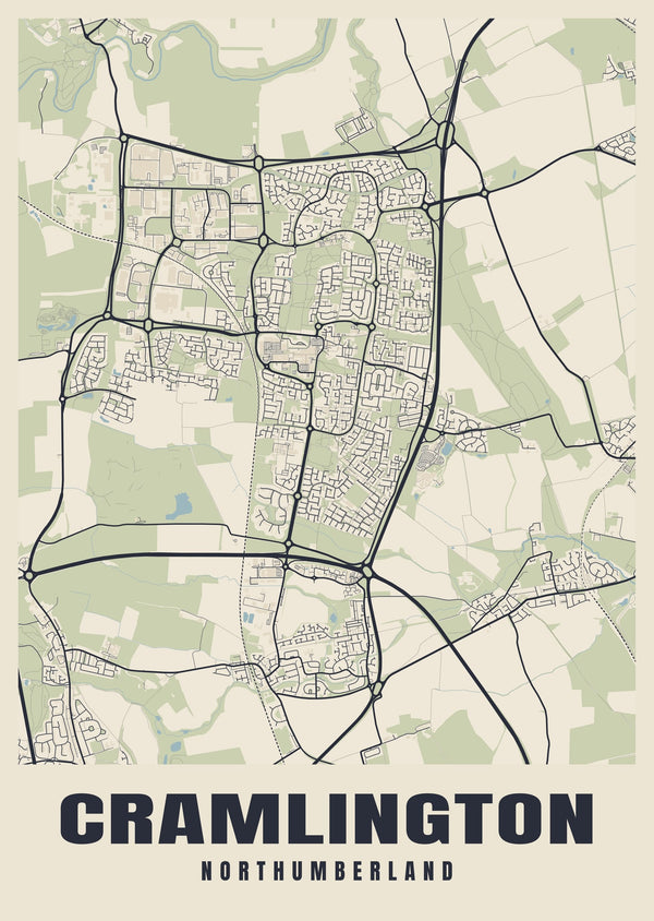 Cramlington Street Map Poster