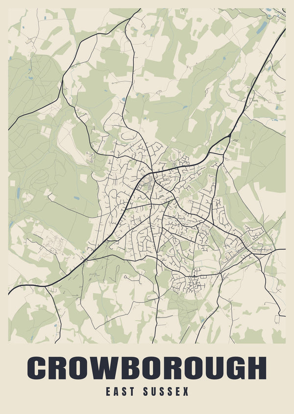 Crowborough Street Map Poster