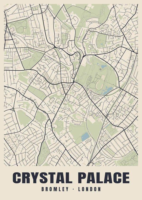 Crystal Palace Heritage Street Map Poster