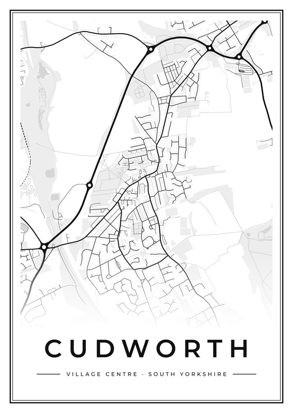Cudworth Village Centre Street Map Poster