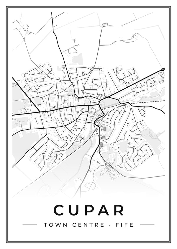Cupar Town Centre Street Map Poster