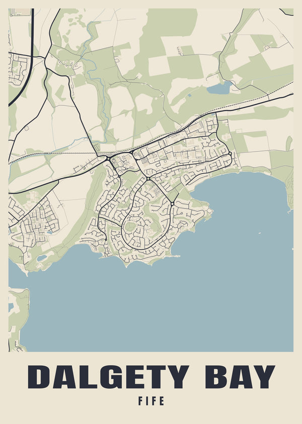 Dalgety Bay Street Map Poster