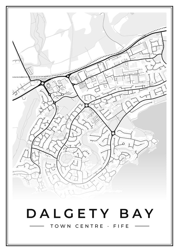 Dalgety Bay Town Centre Street Map Poster