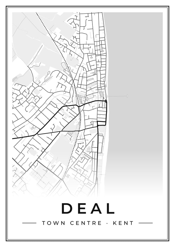 Deal Town Centre Street Map Poster