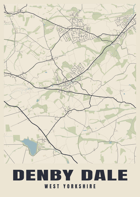 Denby Dale Street Map Poster