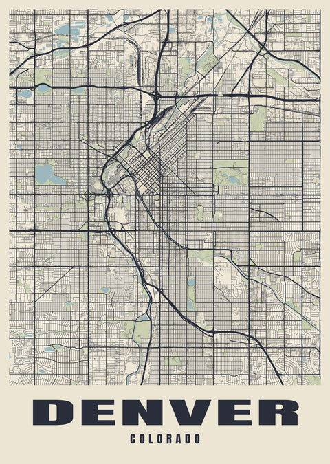 Denver Street Map Poster