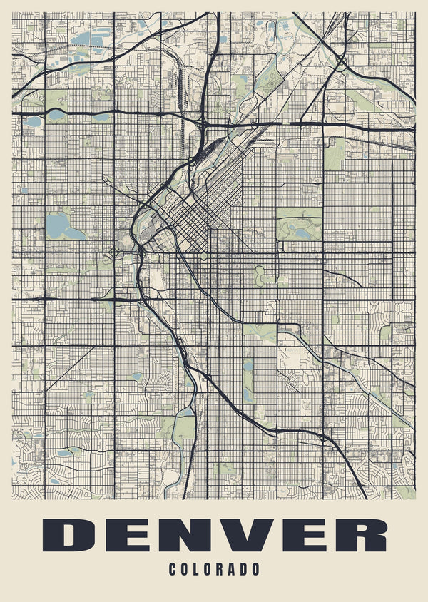 Denver Street Map Poster