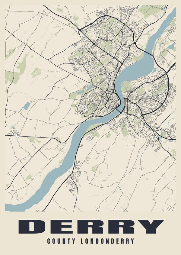 Derry Street Map Poster