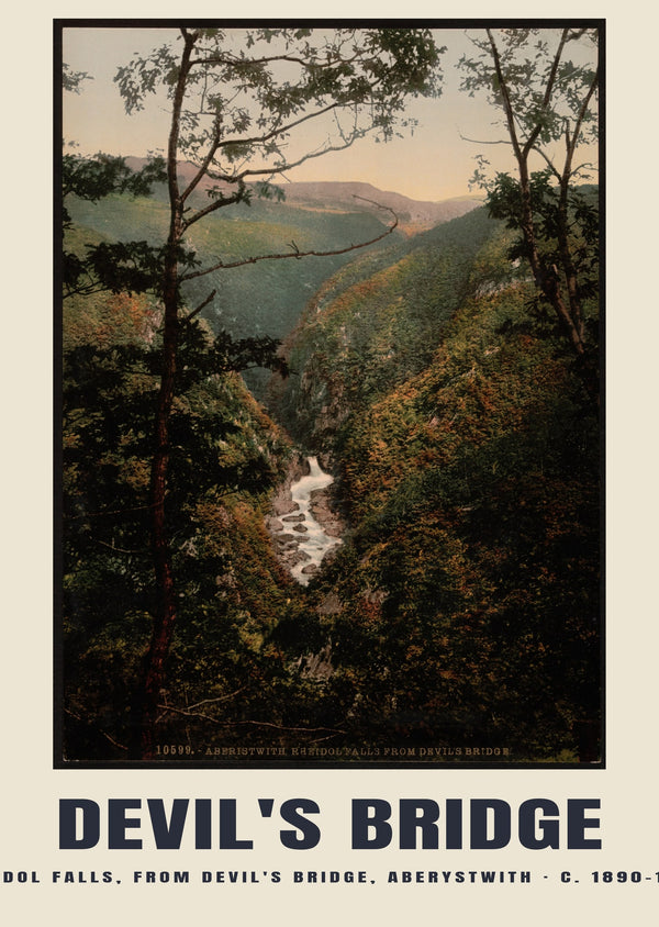 Rheidol Falls, from Devil's Bridge, Aberystwith, c. 1890–1900 Heritage Print