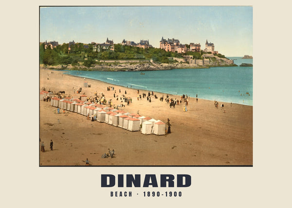 Beach, Dinard — 1890–1900 · Vintage photochrom print