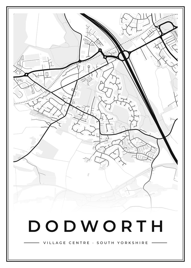 Dodworth Village Centre Street Map Poster