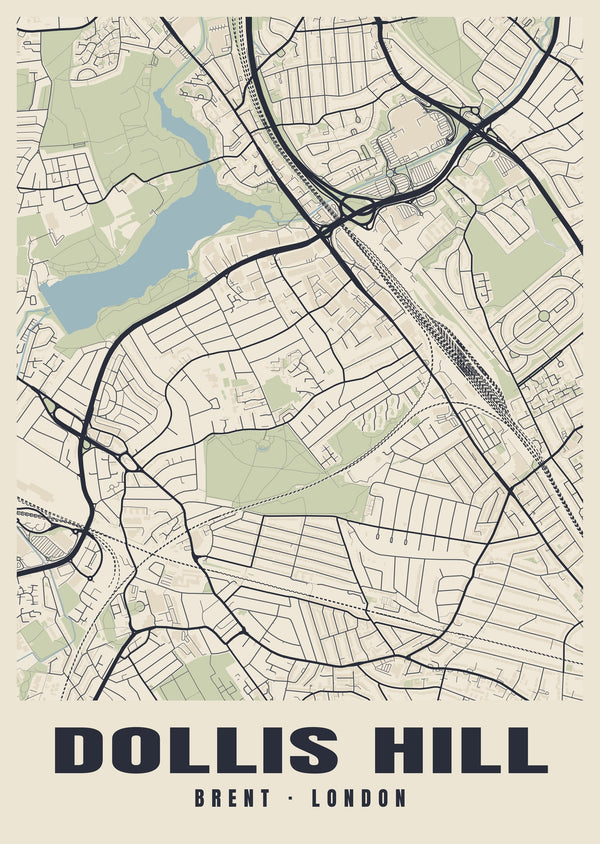 Dollis Hill Heritage Street Map Poster