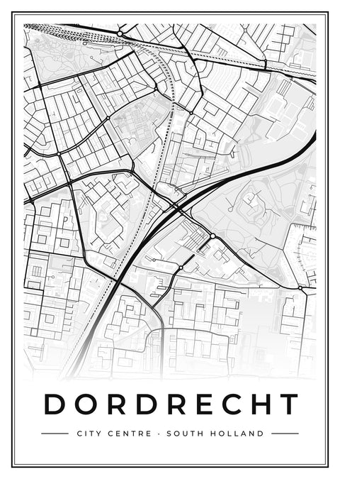 Dordrecht City Centre Street Map Poster