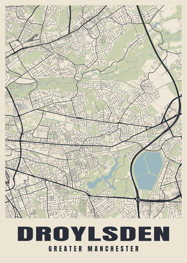 Droylsden Street Map Poster
