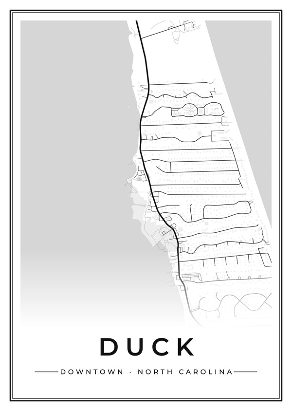 Duck Downtown Street Map Poster