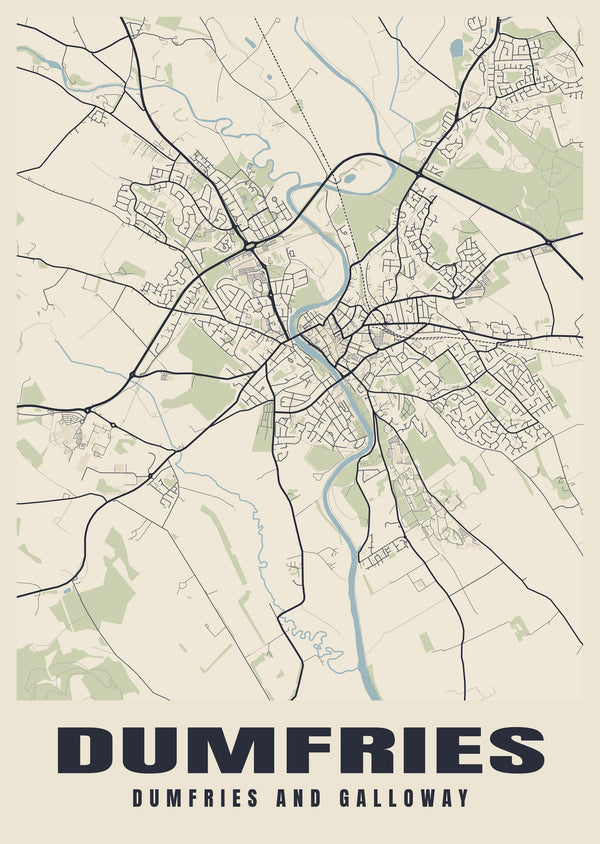 Dumfries Street Map Poster