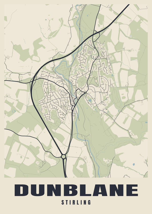 Dunblane Street Map Poster