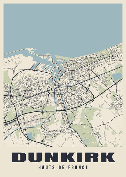 Dunkirk Street Map Poster