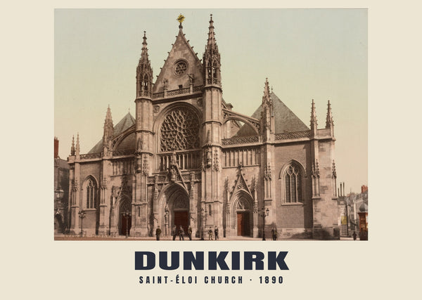 Saint-Éloi church, Dunkirk — 1890 · Vintage photochrom print