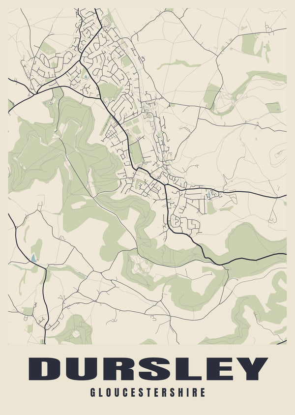 Dursley Street Map Poster