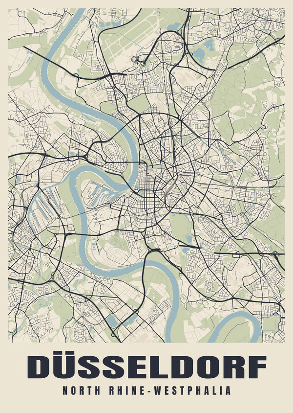 Düsseldorf Street Map Poster