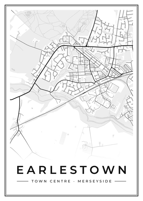 Earlestown Town Centre Street Map Poster