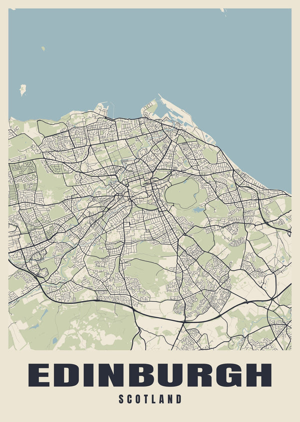 Edinburgh Street Map Poster