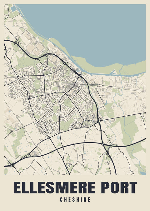 Ellesmere Port Street Map Poster