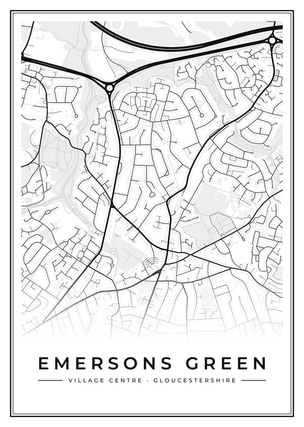 Emersons Green Village Centre Street Map Poster