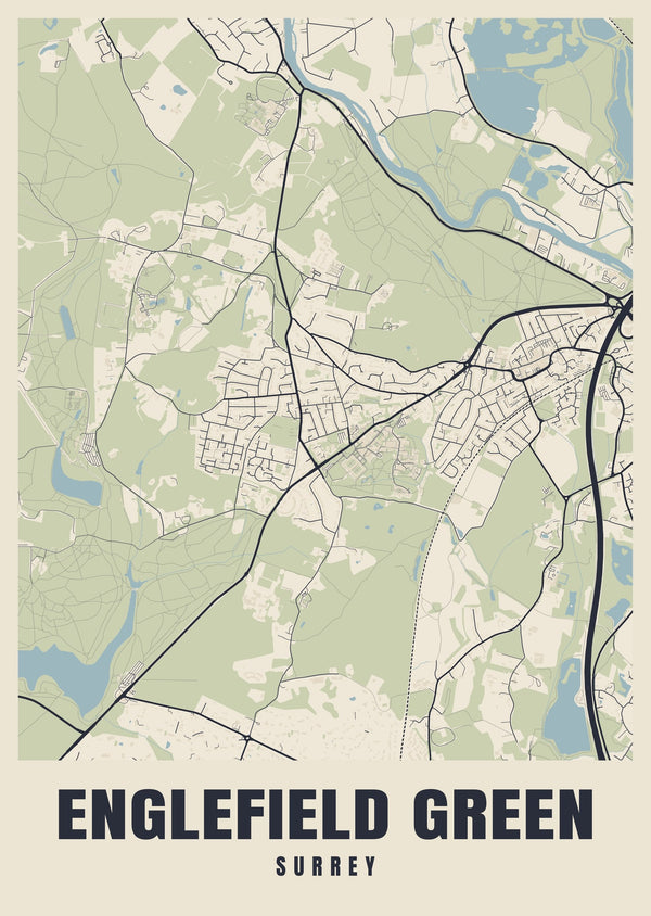 Englefield Green Street Map Poster