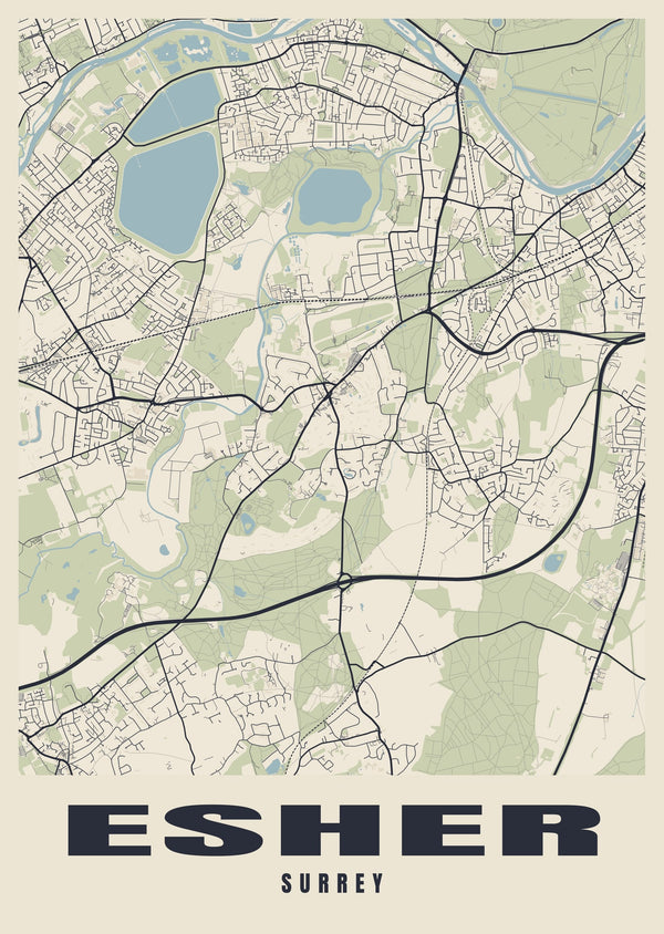 Esher Street Map Poster