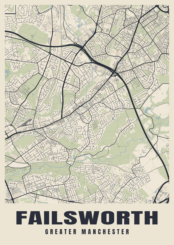 Failsworth Street Map Poster
