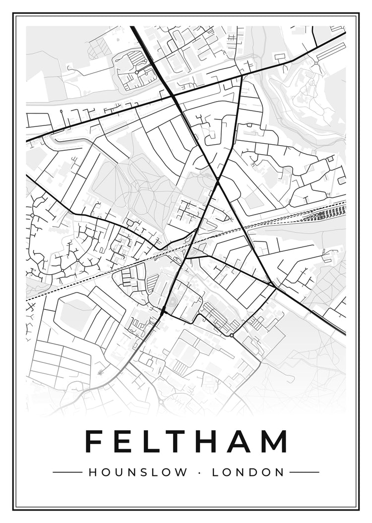 Feltham Street Map Poster