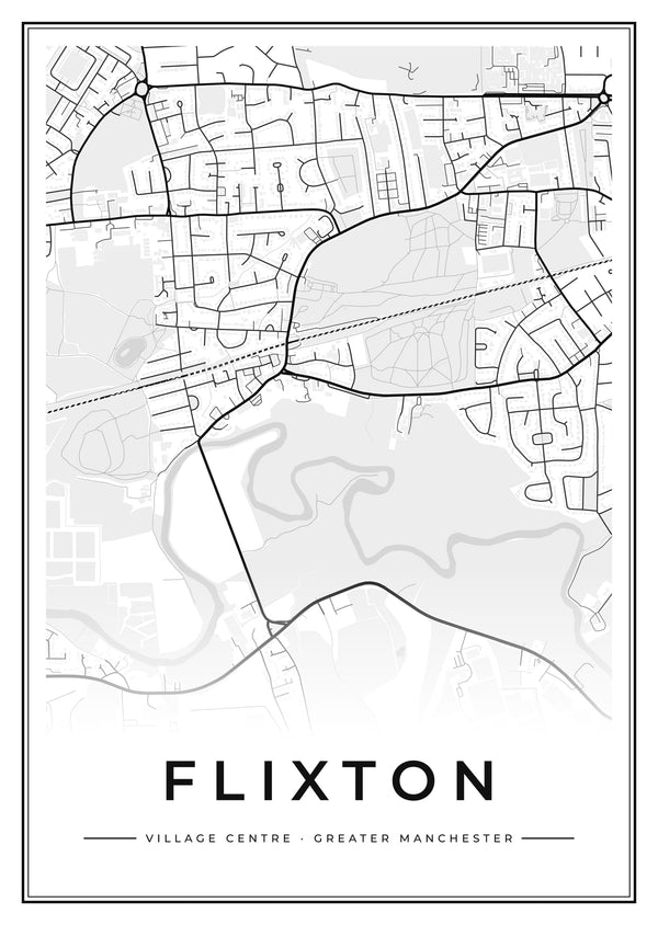 Flixton Village Centre Street Map Poster