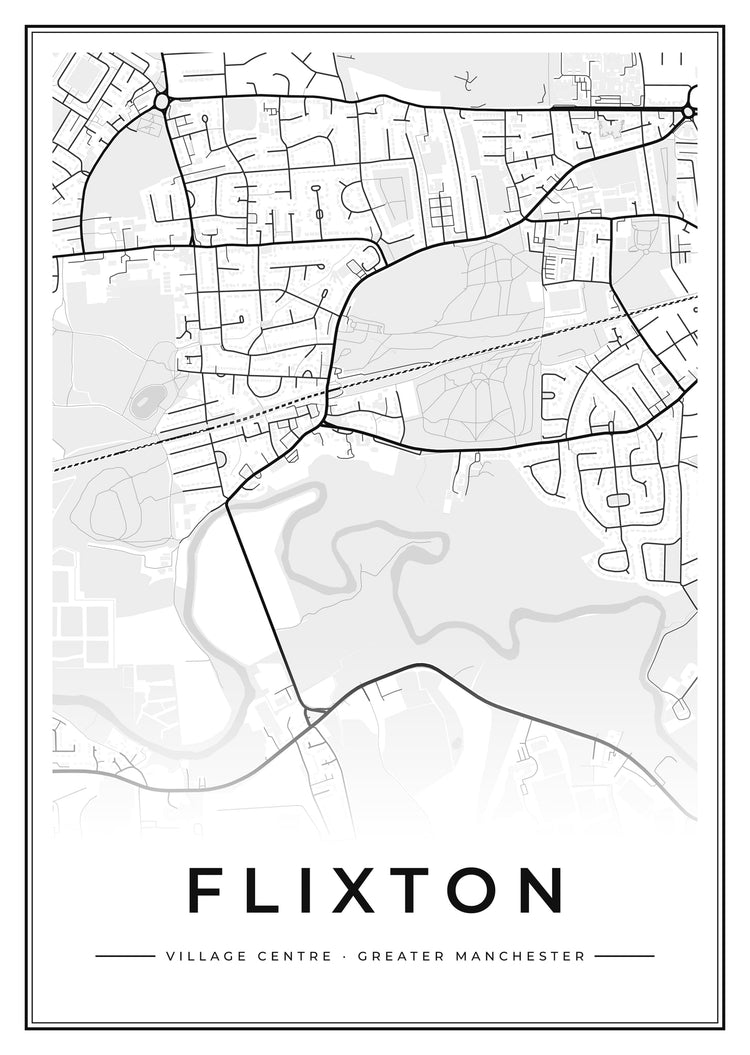 Flixton Village Centre Street Map Poster