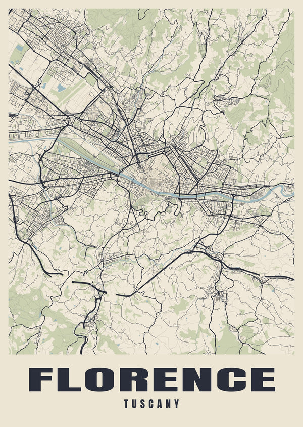 Florence Street Map Poster