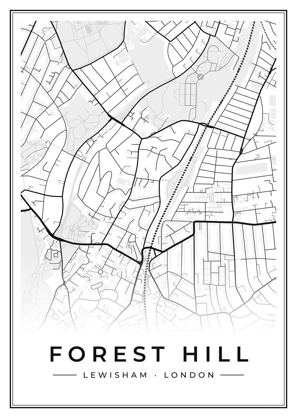 Forest Hill Street Map Poster